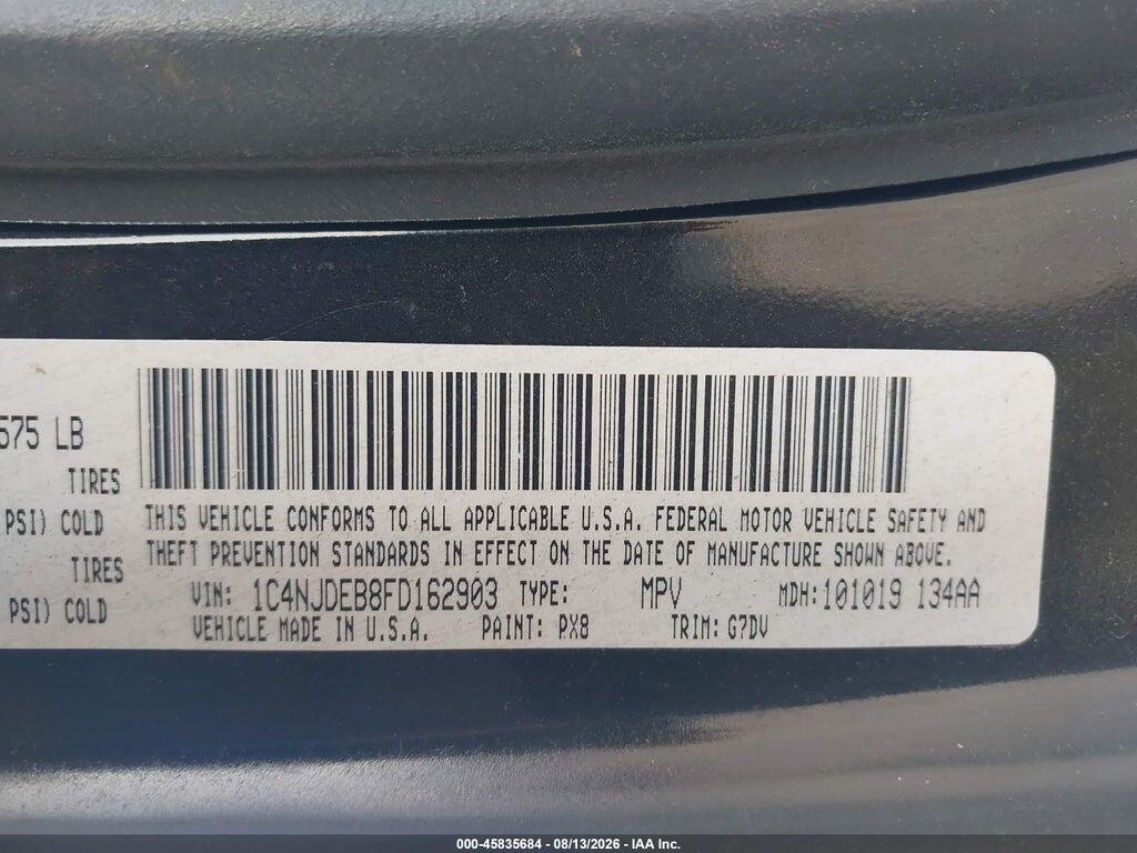 1C4NJDEB8FD162903 2015 JEEP COMPASS photo no. 9