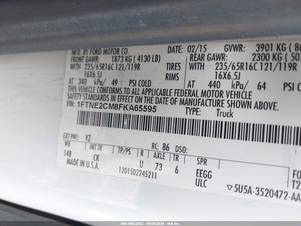 1FTNE2CM8FKA65595 2015 FORD TRANSIT-150 photo no. 9