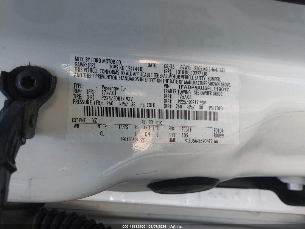 1FADP5AU6FL119017 2015 FORD C-MAX HYBRID photo no. 9