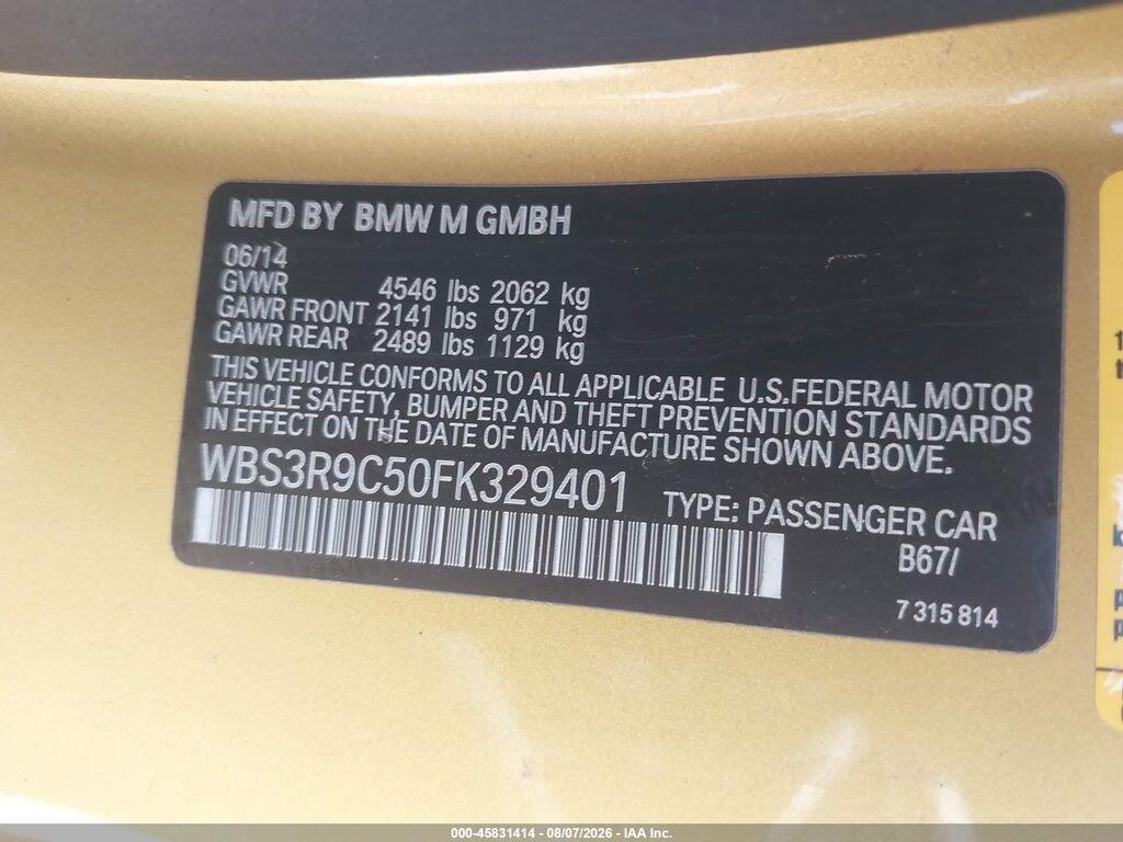 WBS3R9C50FK329401 2015 BMW M4 photo no. 9