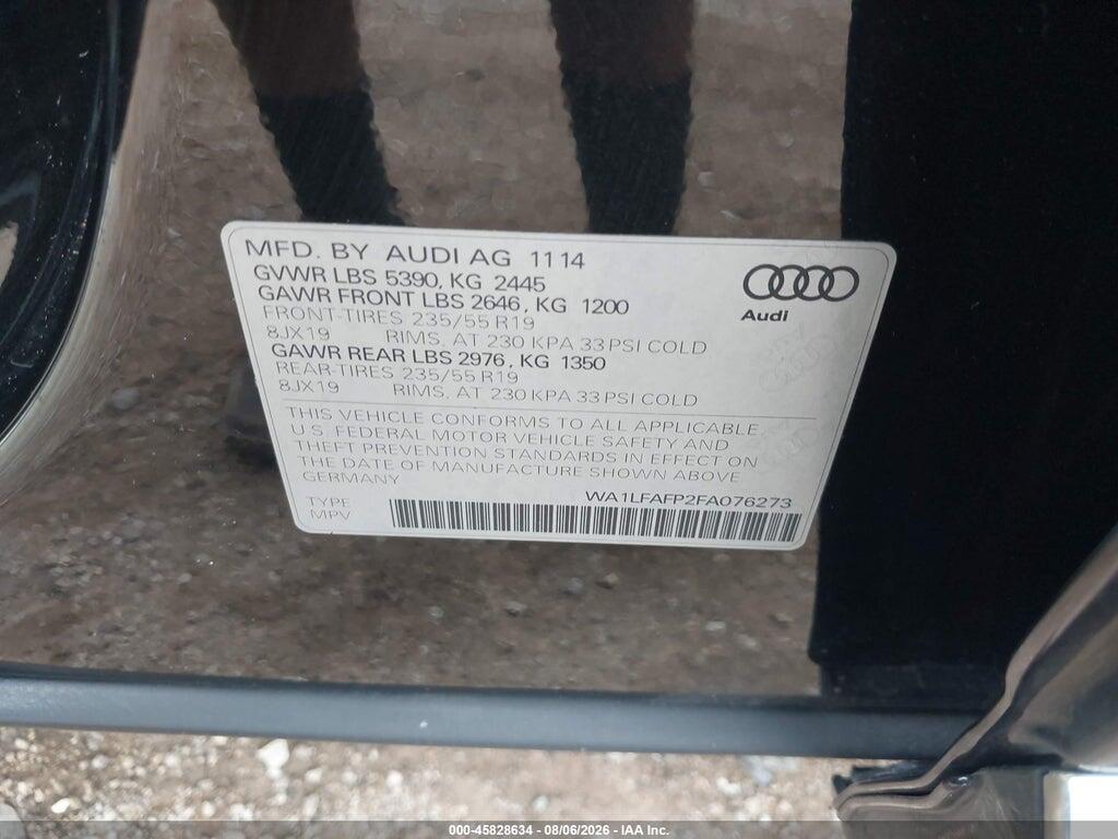 WA1LFAFP2FA076273 2015 AUDI Q5 photo no. 9
