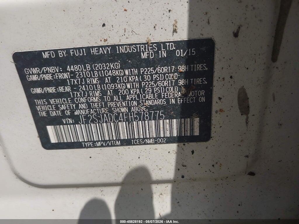 JF2SJADC4FH578775 2015 SUBARU FORESTER photo no. 9