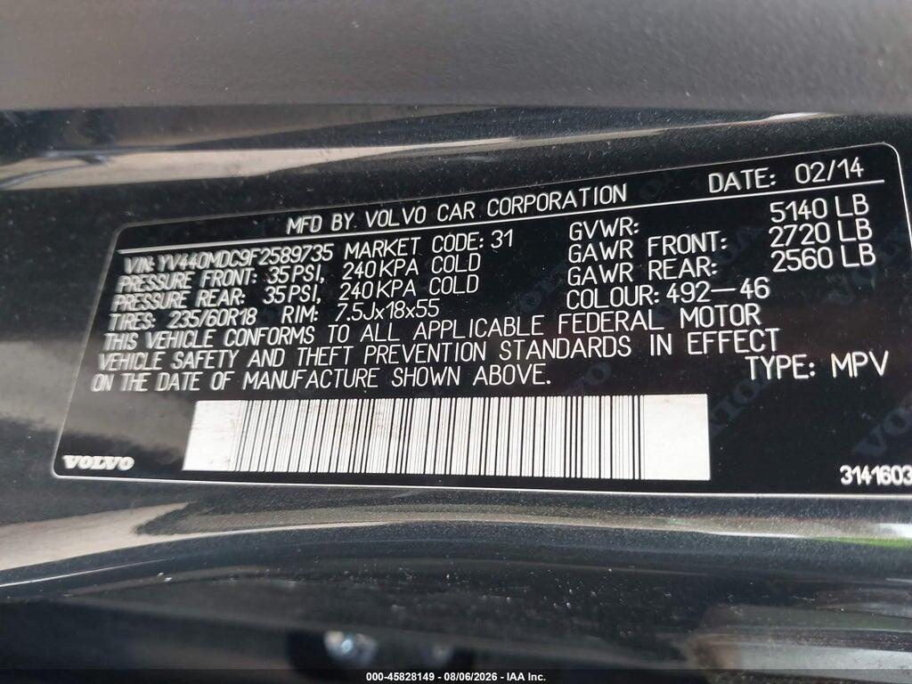 YV440MDC9F2589735 2015 VOLVO XC60 photo no. 9