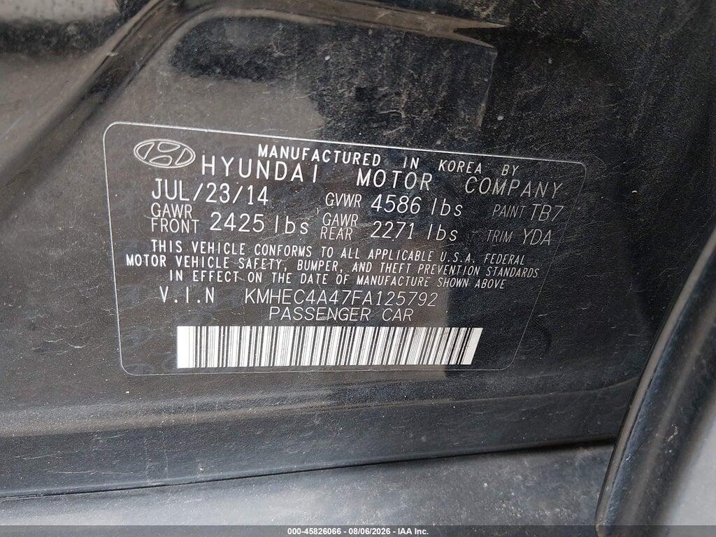 KMHEC4A47FA125792 2015 HYUNDAI SONATA HYBRID photo no. 9