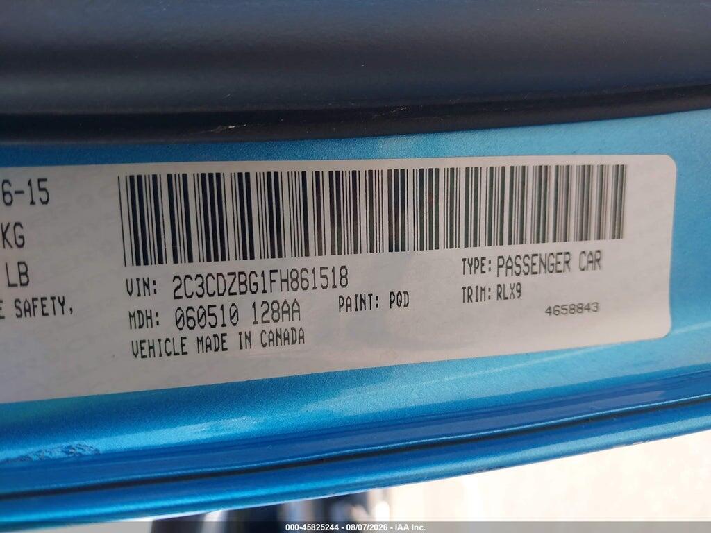 2C3CDZBG1FH861518 2015 DODGE CHALLENGER photo no. 9