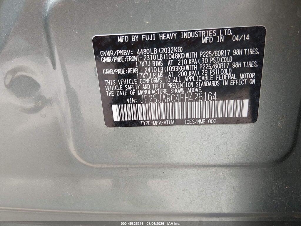JF2SJARC4FH426164 2015 SUBARU FORESTER photo no. 9