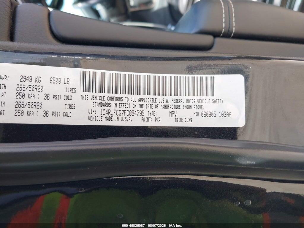 1C4RJFCG7FC894795 2015 JEEP GRAND CHEROKEE photo no. 9