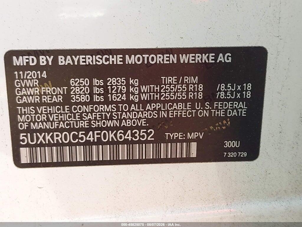 5UXKR0C54F0K64352 2015 BMW X5 photo no. 9
