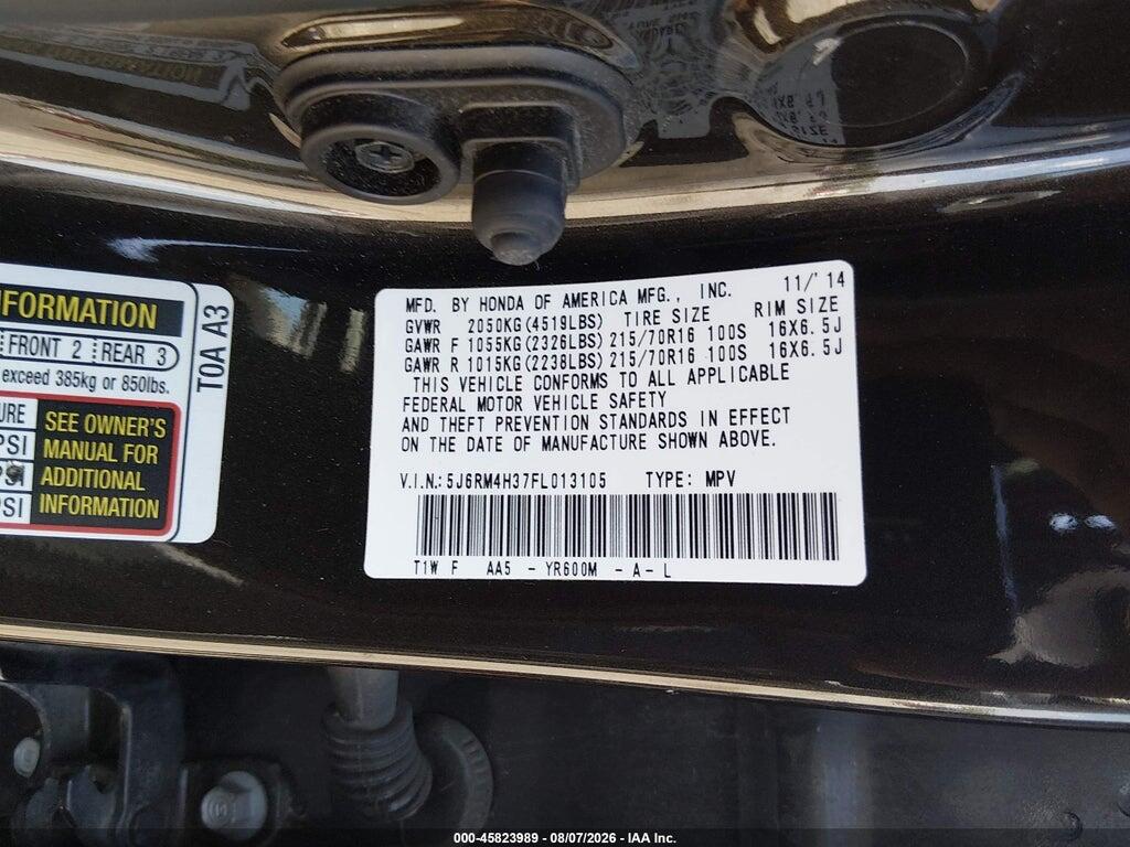 5J6RM4H37FL013105 2015 HONDA CR-V photo no. 9
