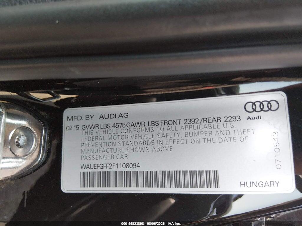 WAUEFGFF2F1108094 2015 AUDI A3 photo no. 9