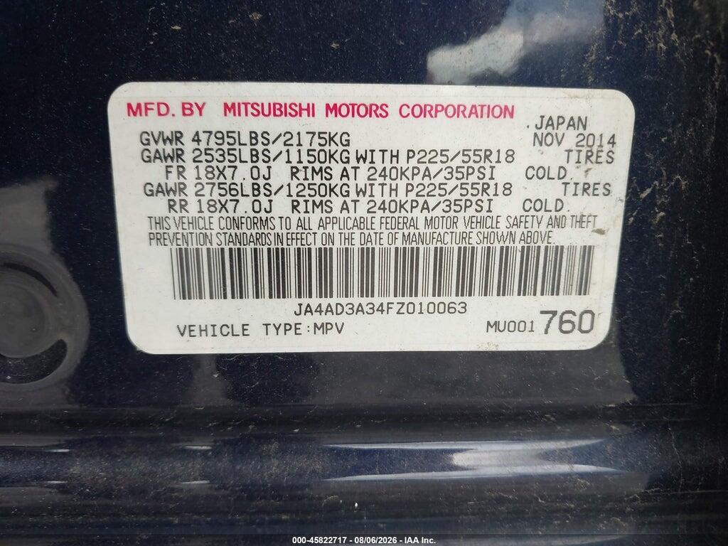 JA4AD3A34FZ010063 2015 MITSUBISHI OUTLANDER photo no. 9