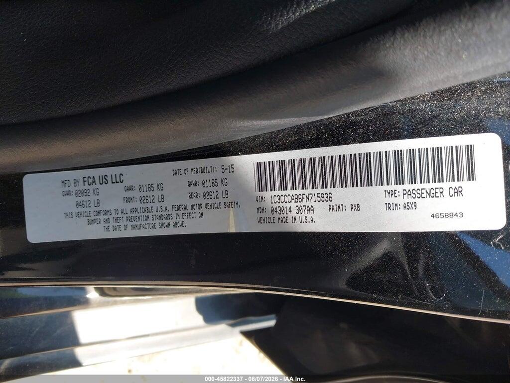 1C3CCCAB6FN715936 2015 CHRYSLER 200 photo no. 9