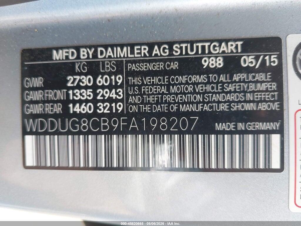 WDDUG8CB9FA198207 2015 MERCEDES-BENZ S 550 photo no. 9