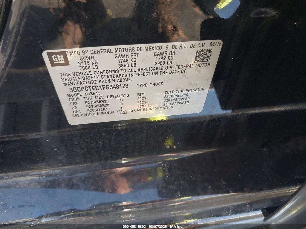 3GCPCTEC1FG348128 2015 CHEVROLET SILVERADO 1500 photo no. 9