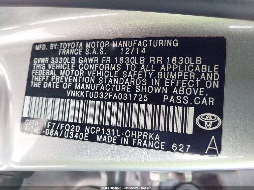 VNKKTUD32FA031725 2015 TOYOTA YARIS photo no. 9