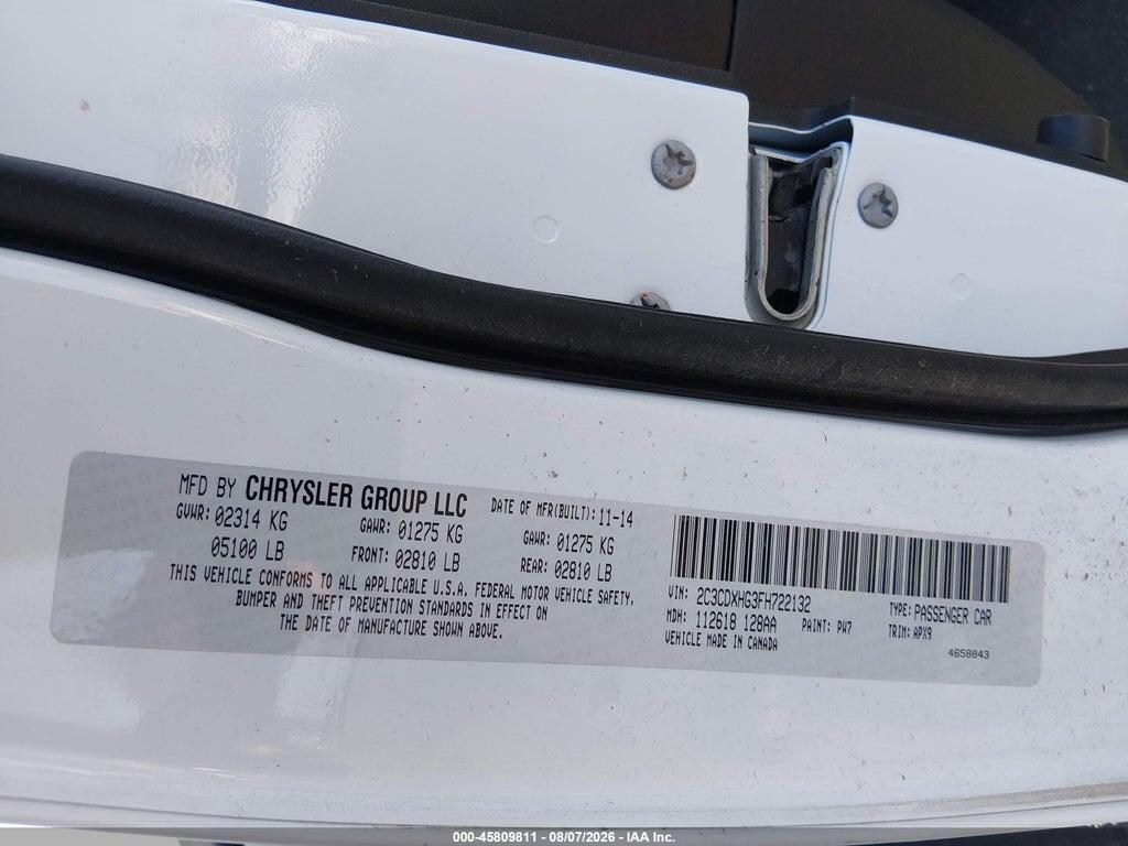 2C3CDXHG3FH722132 2015 DODGE CHARGER photo no. 9