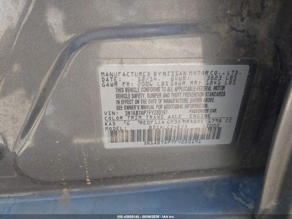 3N1AB7AP7FY220191 2015 NISSAN SENTRA photo no. 9
