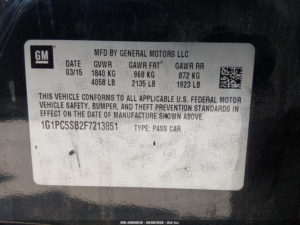 1G1PC5SB2F7213851 2015 CHEVROLET CRUZE photo no. 9