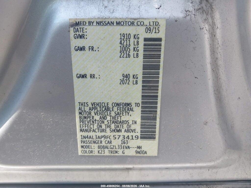 1N4AL3AP9FC573419 2015 NISSAN ALTIMA photo no. 9