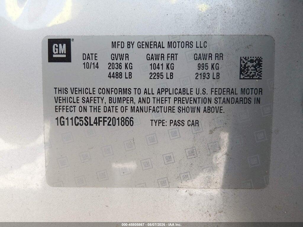 1G11C5SL4FF201866 2015 CHEVROLET MALIBU photo no. 9