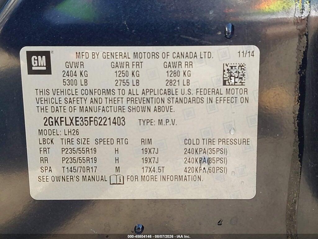 2GKFLXE35F6221403 2015 GMC TERRAIN photo no. 9
