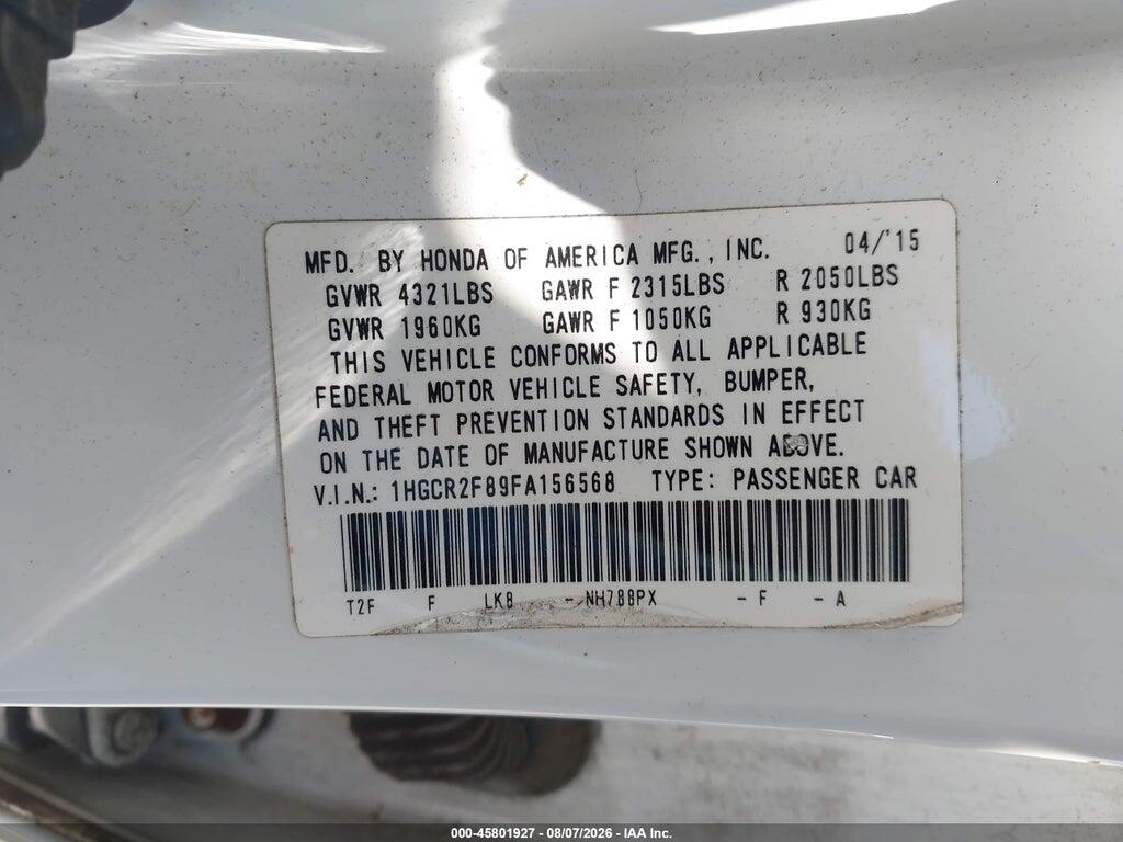 1HGCR2F89FA156568 2015 HONDA ACCORD photo no. 9