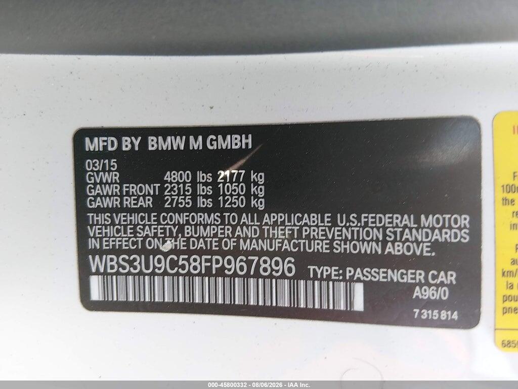 WBS3U9C58FP967896 2015 BMW M4 photo no. 9