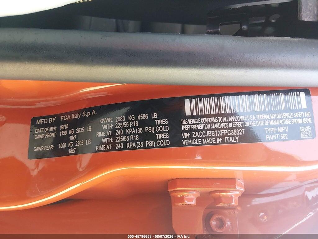 ZACCJBBTXFPC35327 2015 JEEP RENEGADE photo no. 9