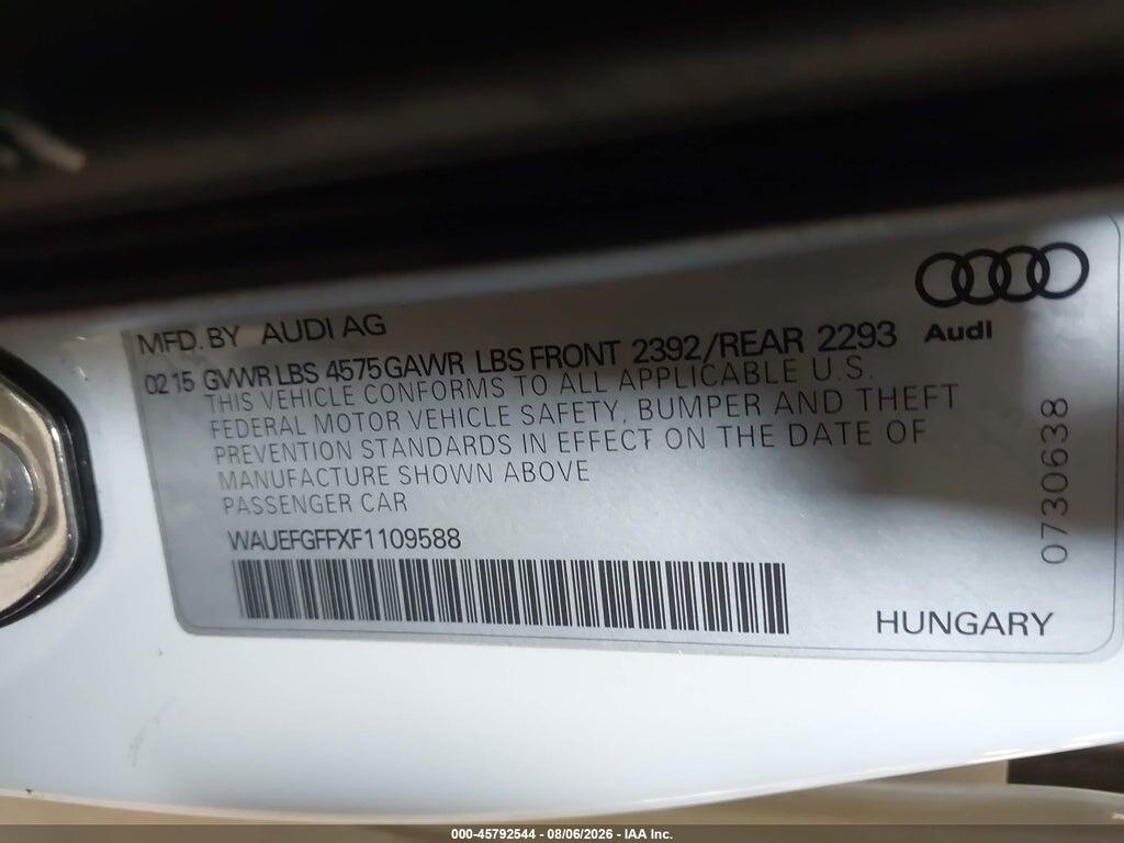 WAUEFGFFXF1109588 2015 AUDI A3 photo no. 9