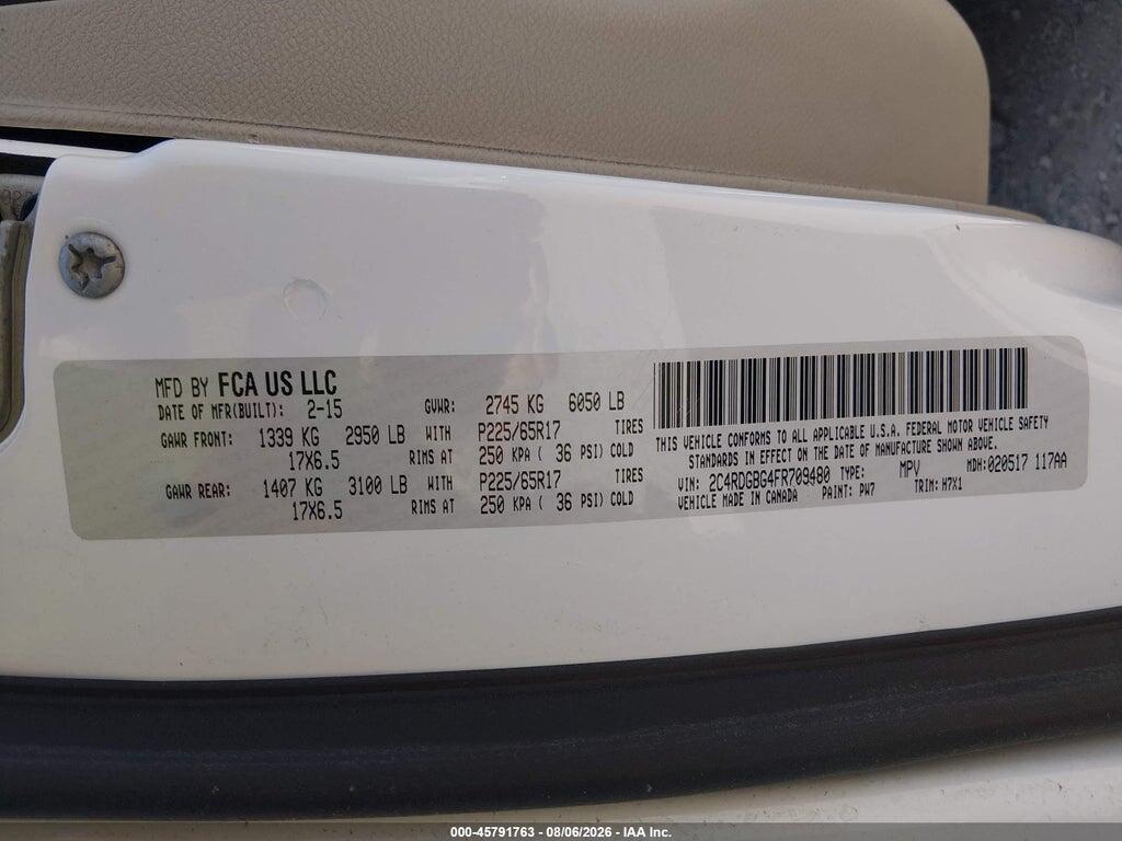 2C4RDGBG4FR709480 2015 DODGE GRAND CARAVAN photo no. 9