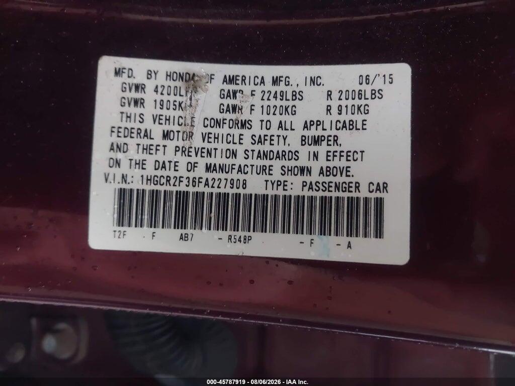 1HGCR2F36FA227908 2015 HONDA ACCORD photo no. 9