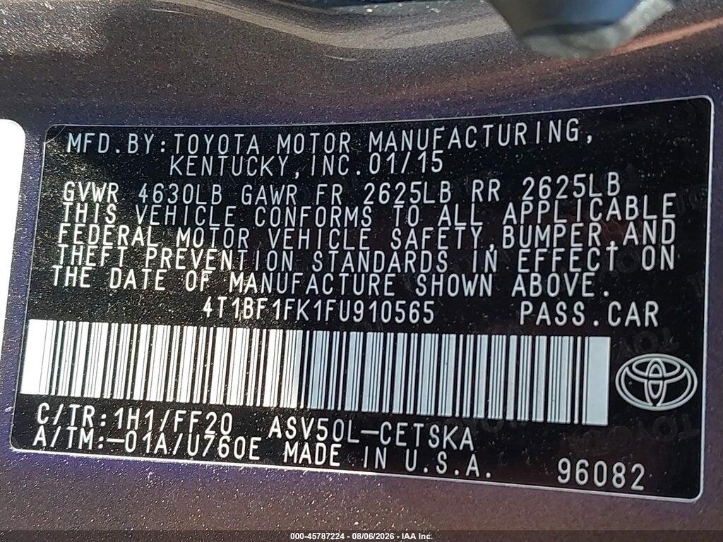 4T1BF1FK1FU910565 2015 TOYOTA CAMRY photo no. 9