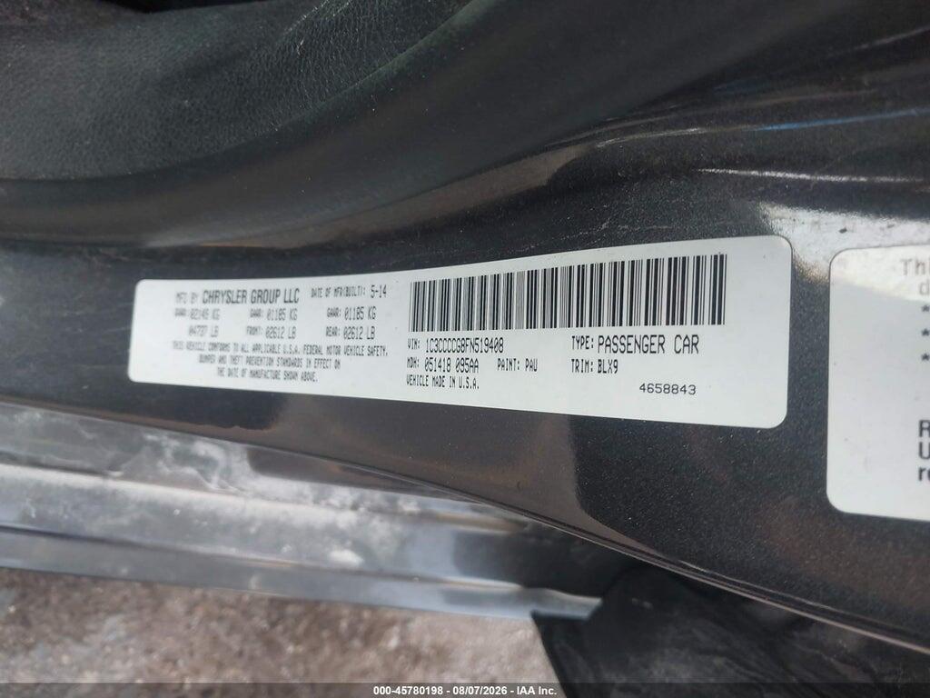 1C3CCCCG8FN519408 2015 CHRYSLER 200 photo no. 9