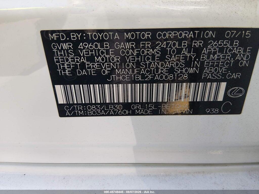 JTHCE1BL2FA008128 2015 LEXUS GS 350 photo no. 9