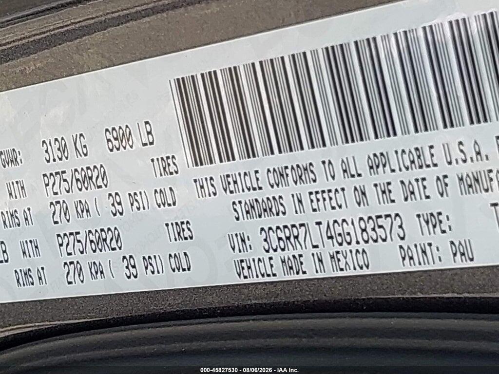 3C6RR7LT4GG183573 2016 RAM 1500 photo no. 9