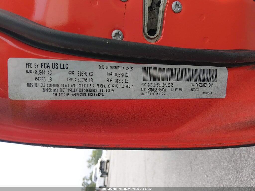 1C3CDFBB1GD712365 2016 DODGE DART photo no. 9