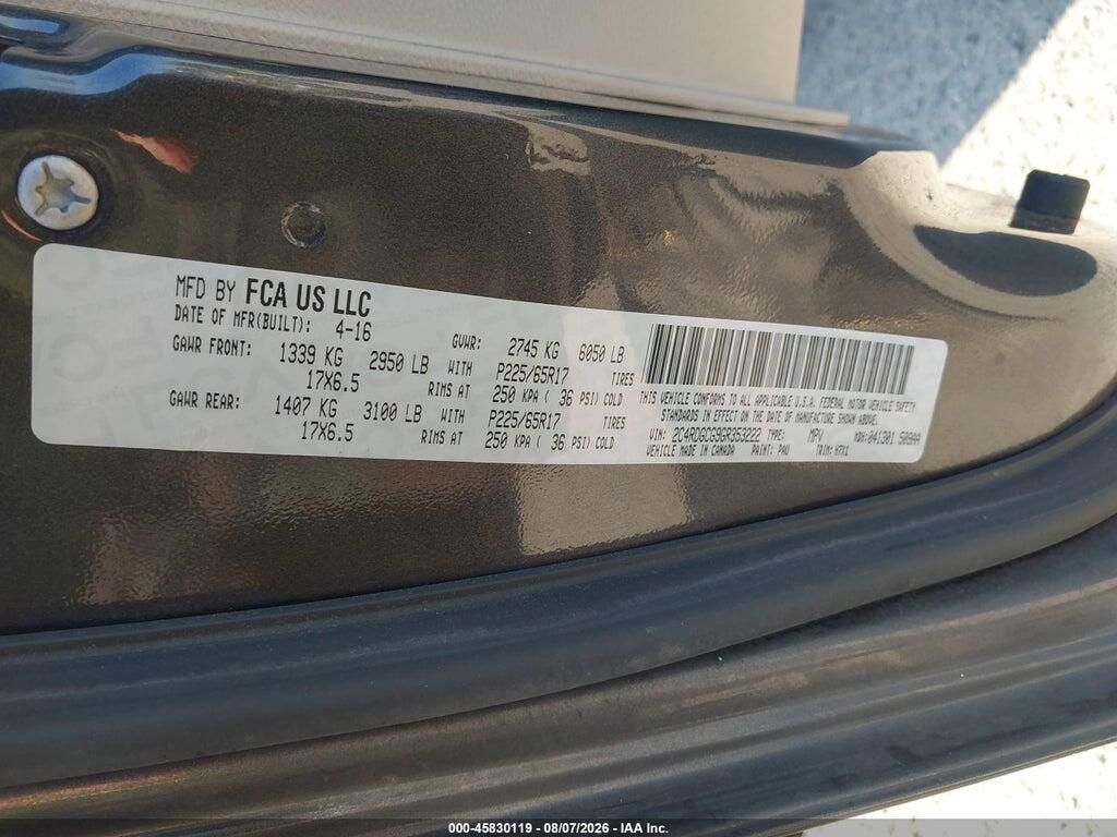 2C4RDGCG9GR353222 2016 DODGE GRAND CARAVAN photo no. 9