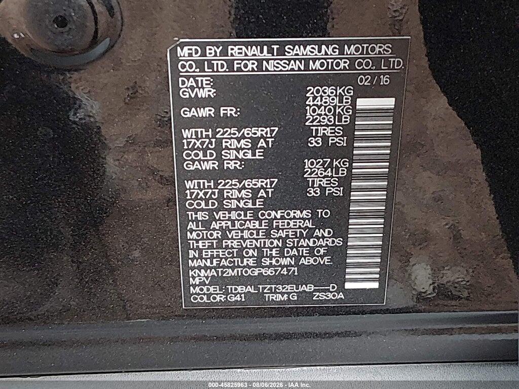KNMAT2MT0GP667471 2016 NISSAN ROGUE photo no. 9