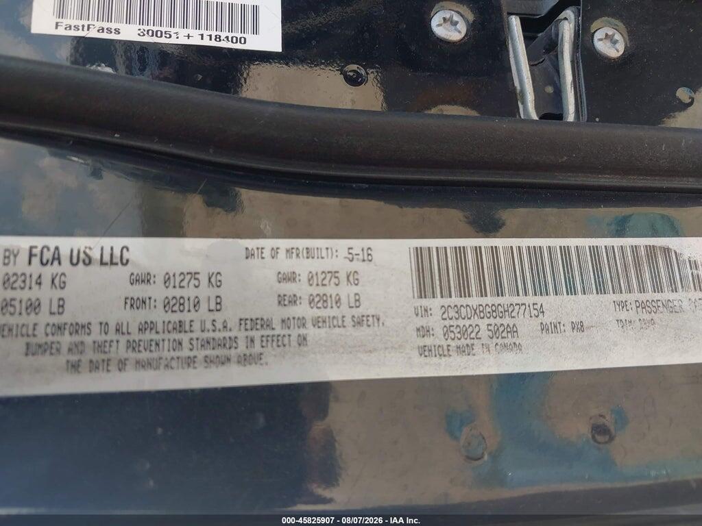 2C3CDXBG8GH277154 2016 DODGE CHARGER photo no. 9