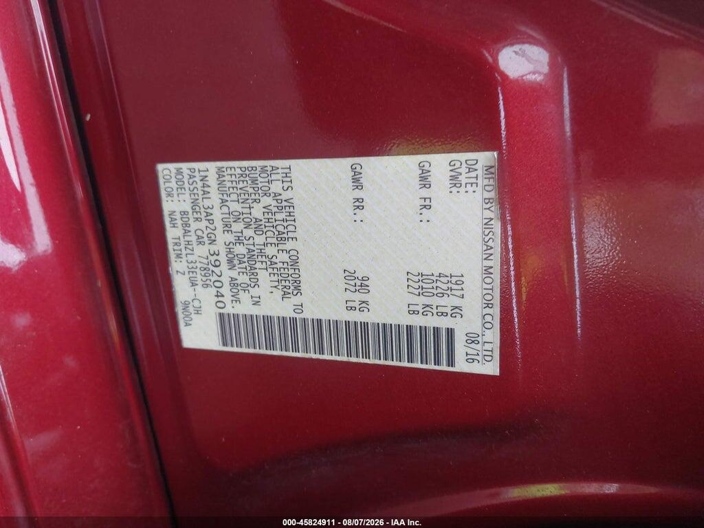 1N4AL3AP2GN392040 2016 NISSAN ALTIMA photo no. 9