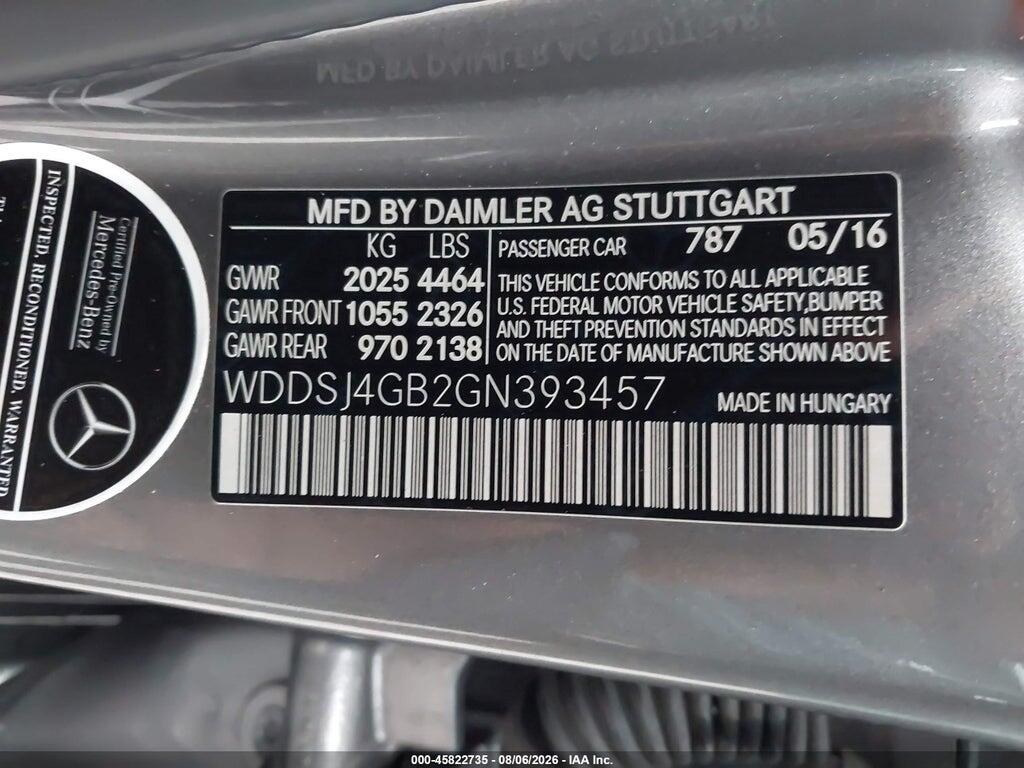 WDDSJ4GB2GN393457 2016 MERCEDES-BENZ CLA 250 photo no. 9