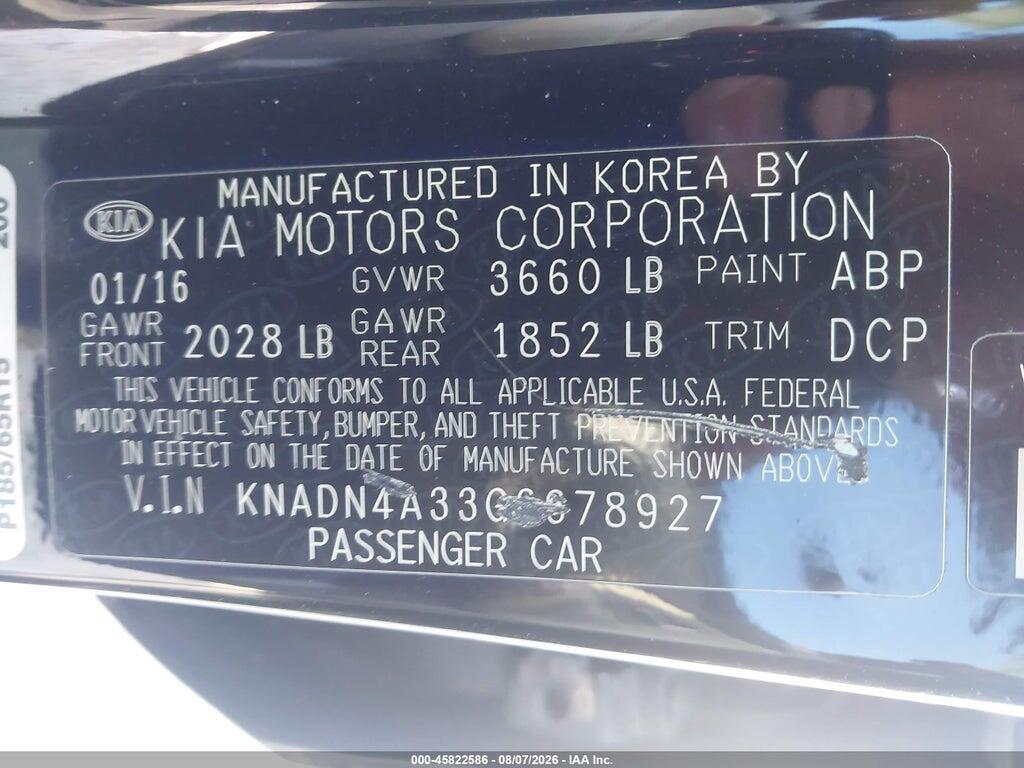 KNADN4A33G6678927 2016 KIA RIO photo no. 9