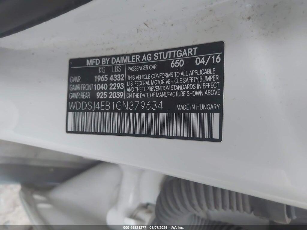 WDDSJ4EB1GN379634 2016 MERCEDES-BENZ CLA 250 photo no. 9