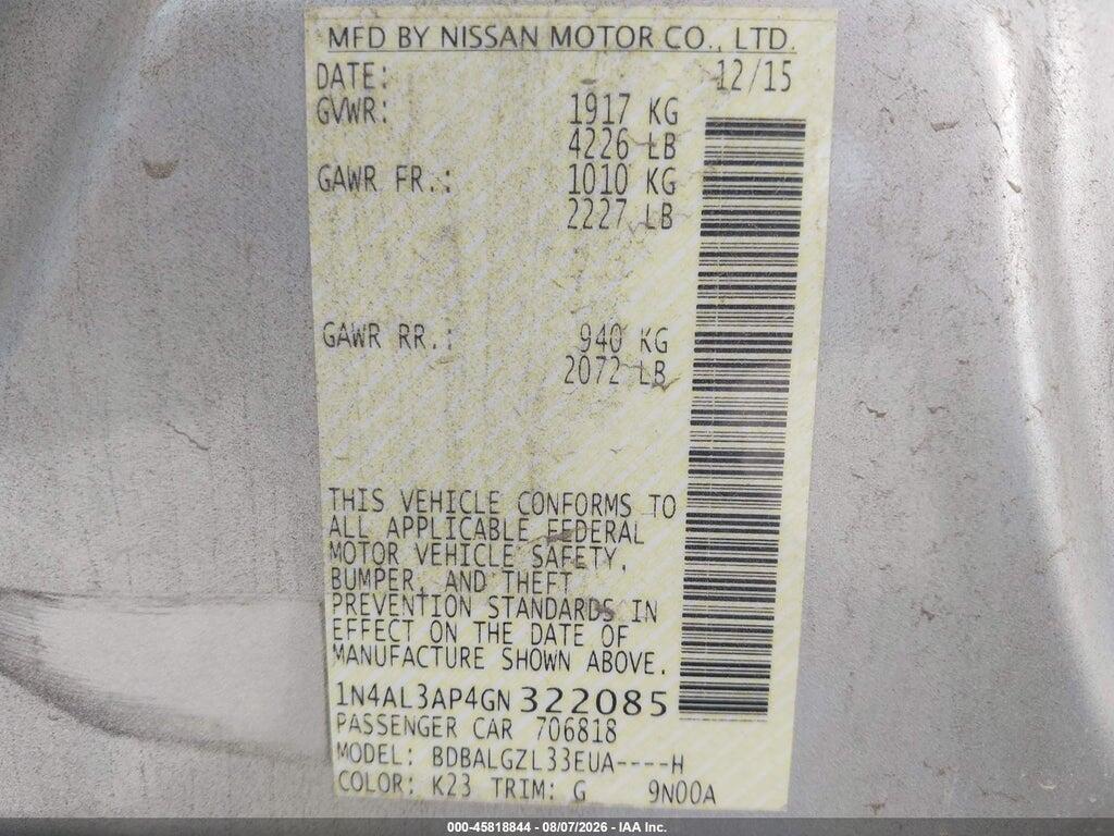 1N4AL3AP4GN322085 2016 NISSAN ALTIMA photo no. 9