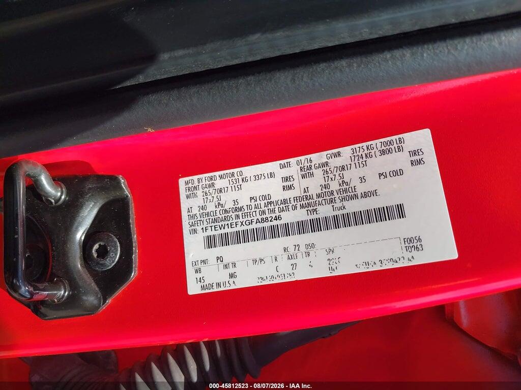 1FTEW1EFXGFA88246 2016 FORD F-150 photo no. 9