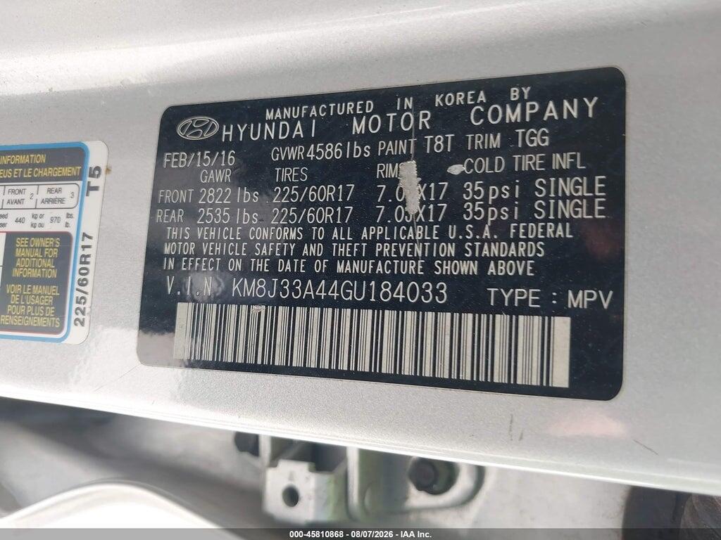 KM8J33A44GU184033 2016 HYUNDAI TUCSON photo no. 9