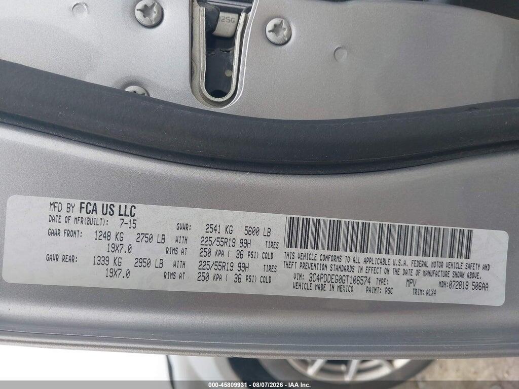 3C4PDDEG0GT106574 2016 DODGE JOURNEY photo no. 9