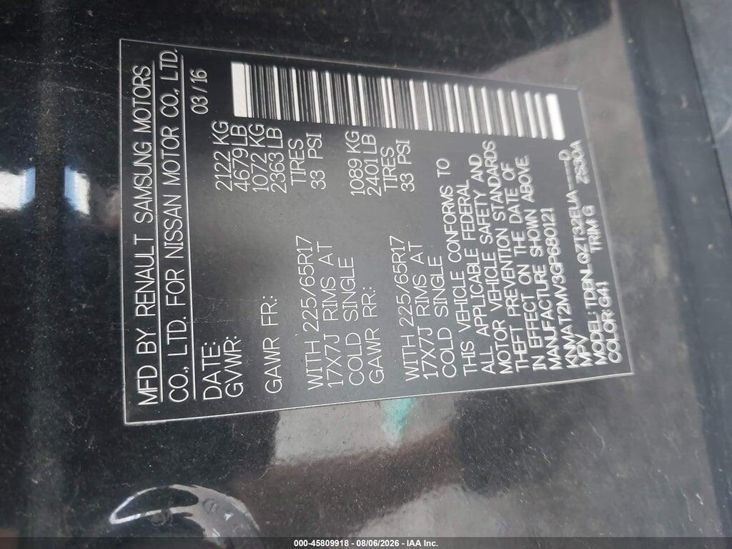 KNMAT2MV3GP680121 2016 NISSAN ROGUE photo no. 9