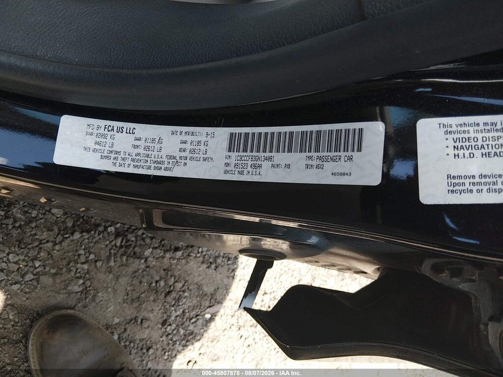 1C3CCCFB3GN134081 2016 CHRYSLER 200 photo no. 9