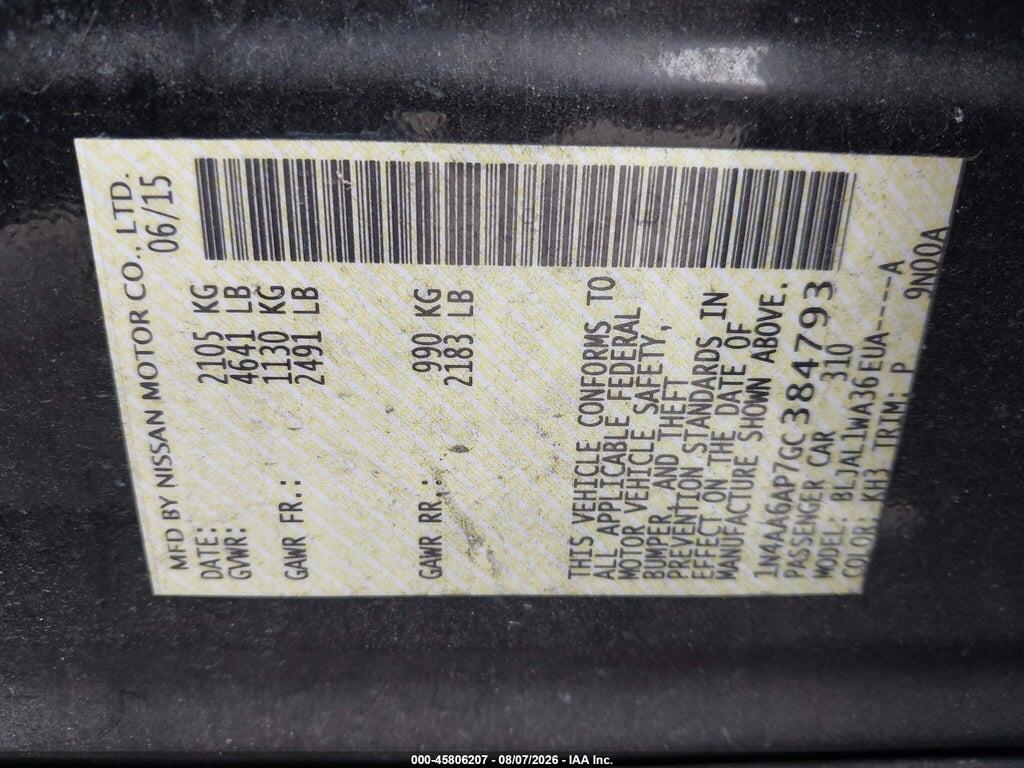 1N4AA6AP7GC384793 2016 NISSAN MAXIMA photo no. 9